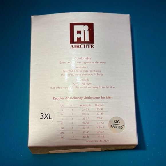 AIRCUTE Washable Absorbent Urinary Incontinence Underwear for Women 3XL White - Picture 2 of 6